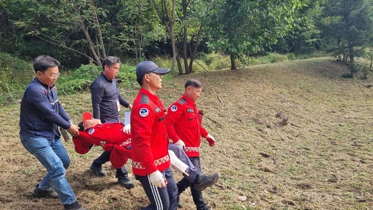진천군, 산림사업장 중대산업재해 예방 모의훈련 실시